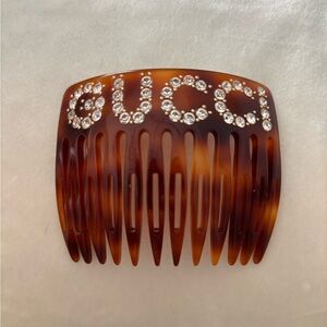 Authentic Gucci Tortoiseshell Hair Comb with Crystals